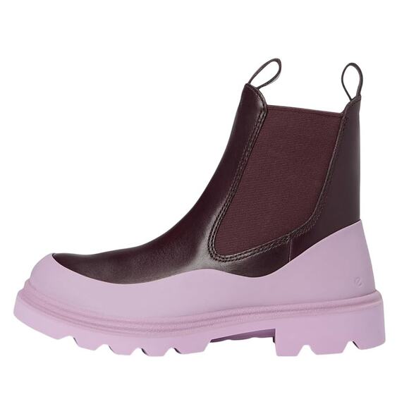 Ecco Womens Grainer 2.0 Double Gore Chelsea Boot EU 39 US 8-8.5 Purple Black NIB